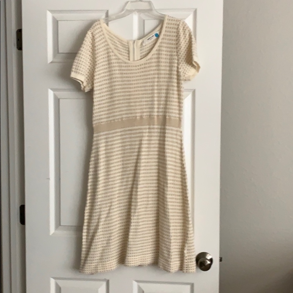 Gold and cream sweater dress